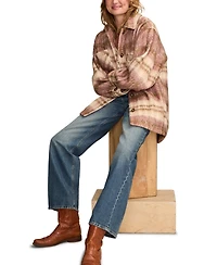 Lucky Brand Women's Oversized Plaid Shirt Jacket