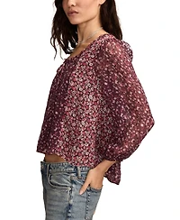 Lucky Brand Women's Print Mix Swing Top