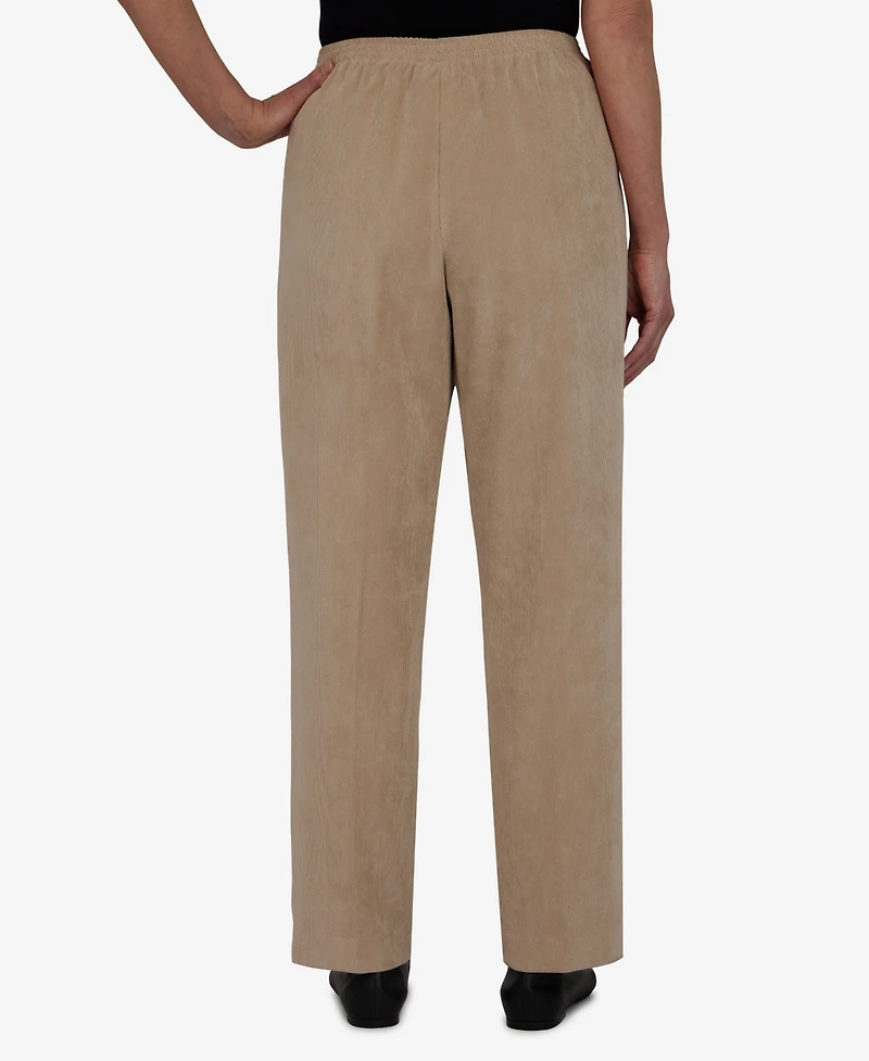 Alfred Dunner Women's Classic Corduroy Elastic Waist Short Length Pants