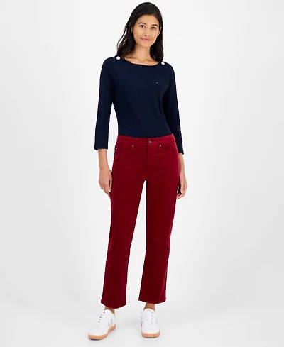 Tommy Hilfiger Women's Straight Corduroy Pants