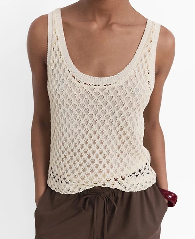 Mango Women's Straps Crochet Top