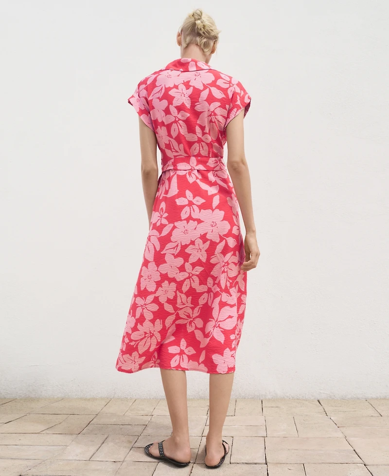 Mango Women's Floral Print Shirt Dress