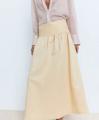 Mango Women's Frayed Ends Midi Skirt