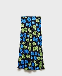 Mango Women's Floral-Print Long Skirt
