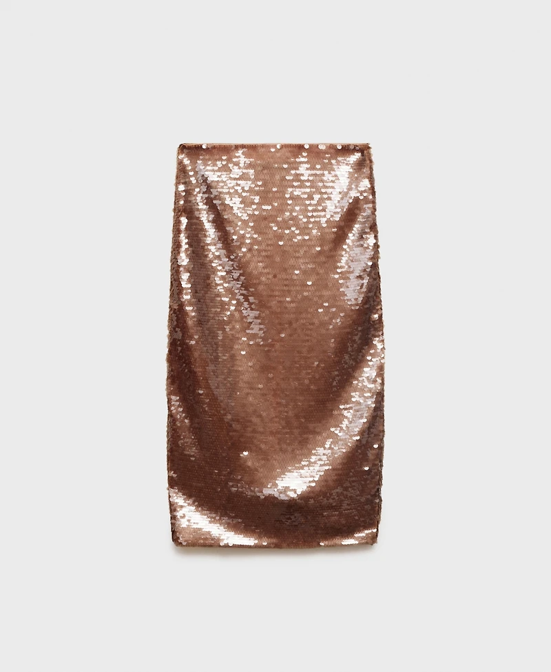 Mango Women's Midi Sequin Skirt