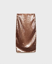 Mango Women's Midi Sequin Skirt