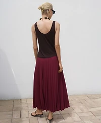 Mango Women's Pleated Long Skirt