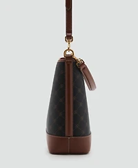 Mango Women's Large Contrast Print Bucket Bag