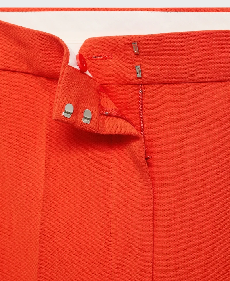 Mango Women's Straight Mid-Rise Suit Pants