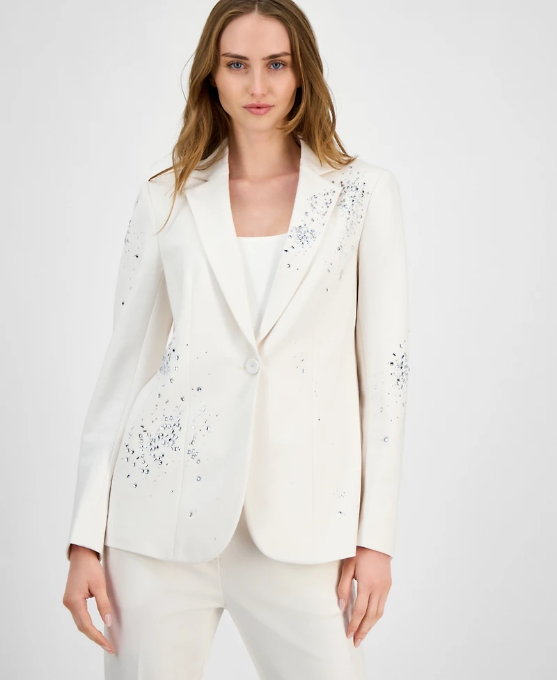 Anne Klein Women's Embellished One-Button Jacket