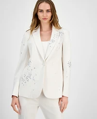 Anne Klein Women's Embellished One-Button Jacket