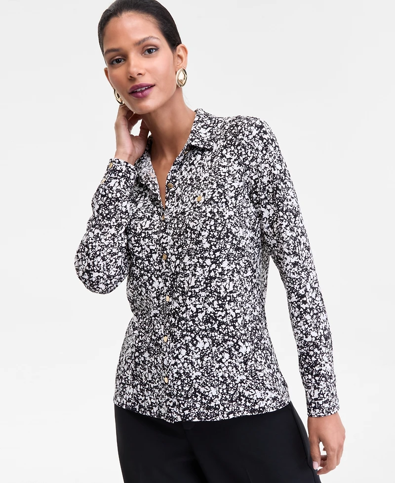 I.n.c. International Concepts Women's Knit Utility Shirt