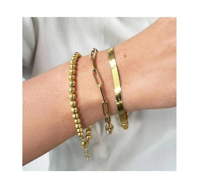 The Lovery Large Gold Ball Bead Bracelet 14K Gold