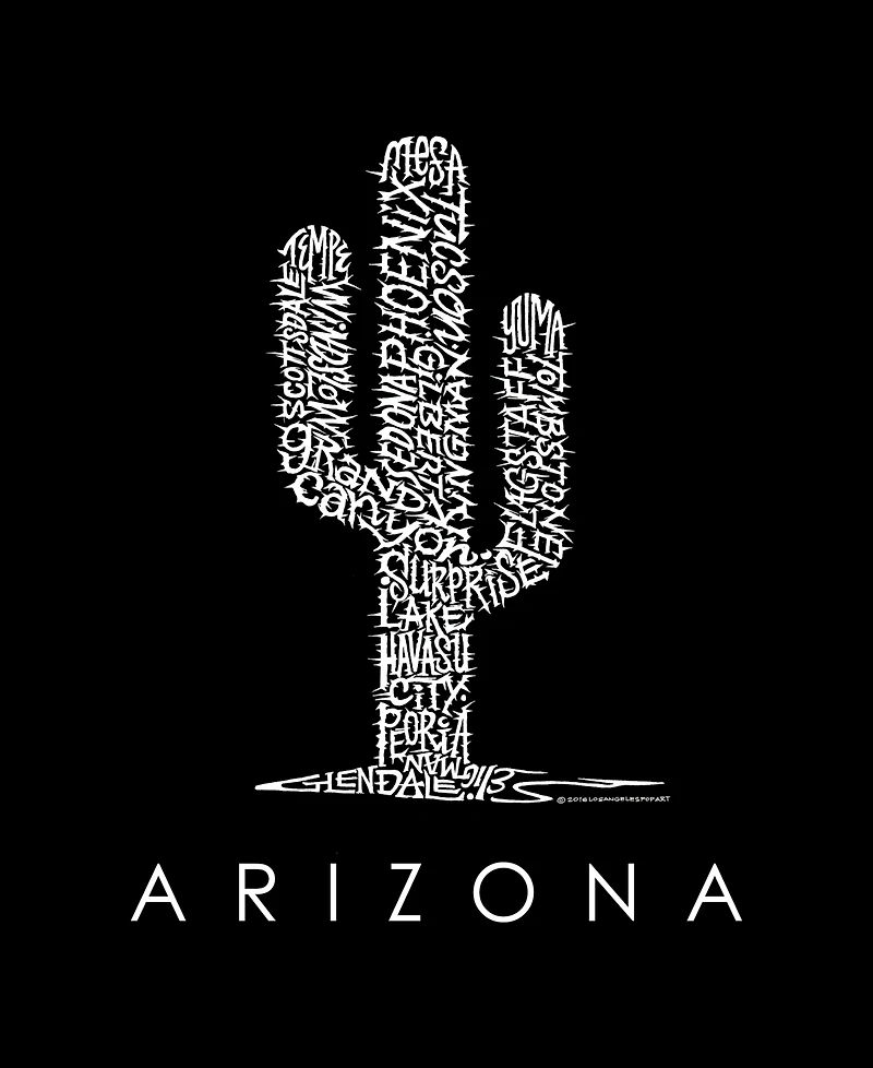 La Pop Art Plus Arizona Cities Word T-Shirt