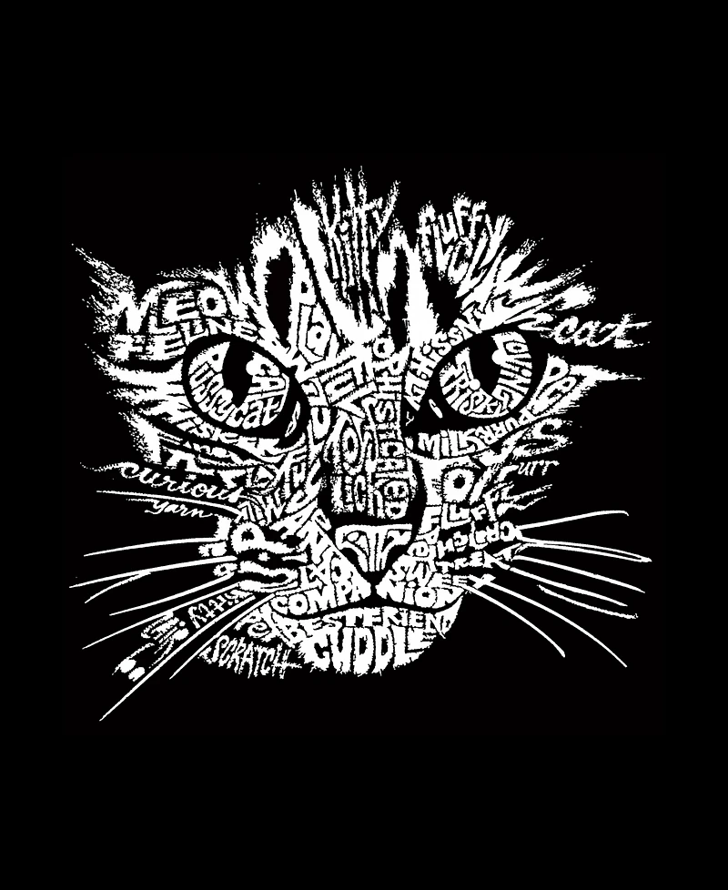 La Pop Art Plus Cat Face Word T-Shirt