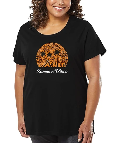 La Pop Art Plus Summer Vibes Word T-Shirt