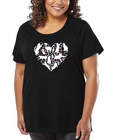 La Pop Art Plus Cat Heart T-Shirt