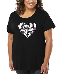 La Pop Art Plus Cat Heart T-Shirt