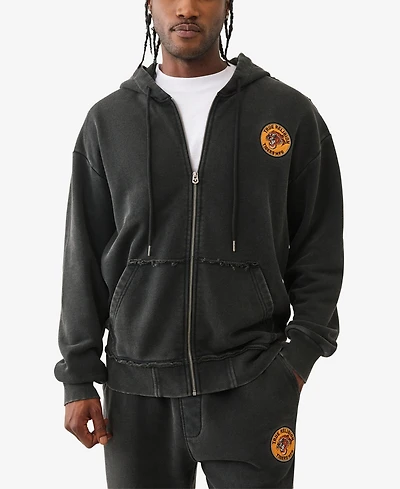 True Religion Men's Tiger Vintage Zip Up Sweatshirt