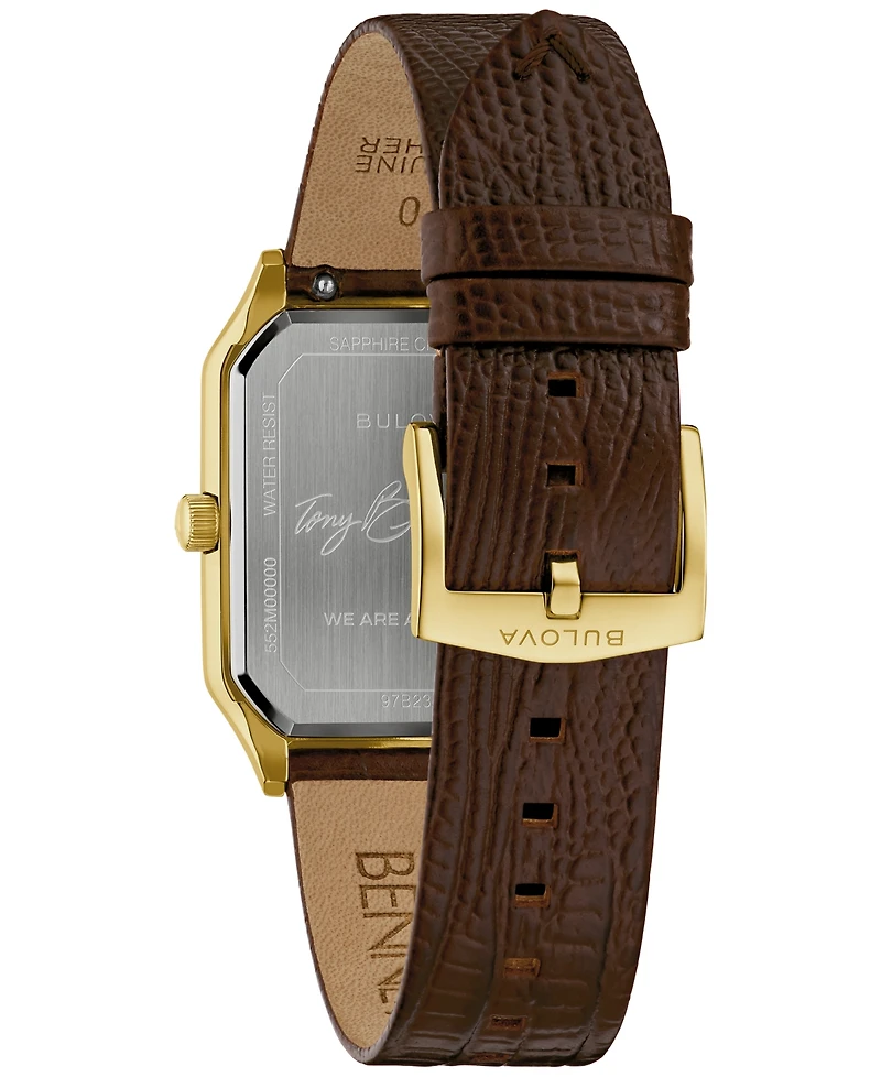 Bulova Men's Special Edition Tony Bennett Classic We are All Here Gold-Tone Strap Watch 32mm