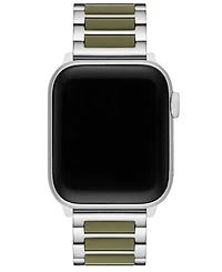 Tory Burch Women's The Kira Green Silicone & Stainless Steel Bracelet For Apple Watch 38mm-46mm