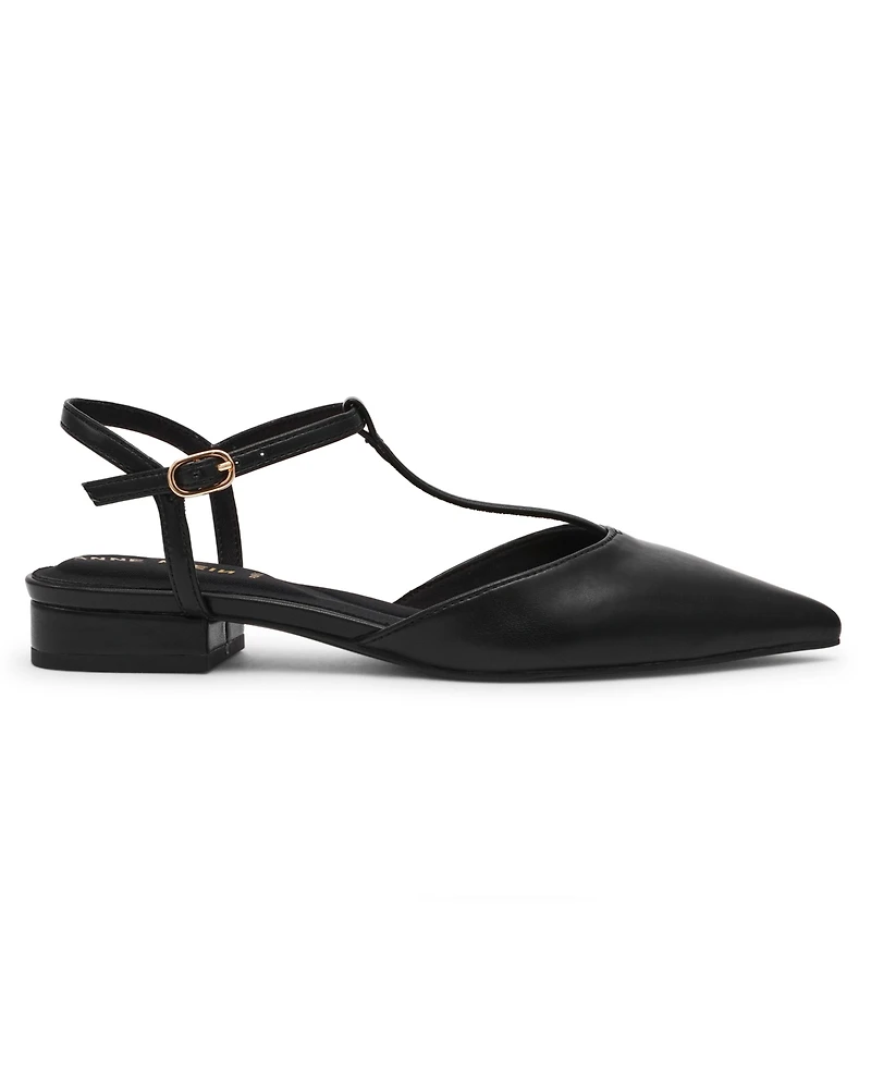 Anne Klein Women's Emily T-Strap Slingback Flats