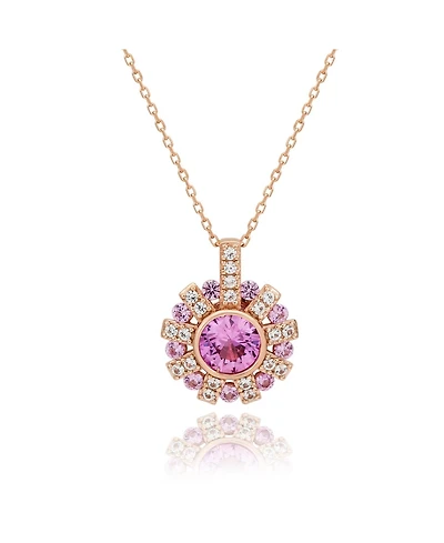 Suzy Levian Sterling Silver Sapphire & Created White Sapphire Starburst Pendant