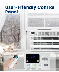 Cowsar 10000BTUs Window Air Conditioner, Window Ac Unit Cooling up to 450sq.ft, 4 Modes and 3 Fan Speeds, 24H Timer, Remote Control, Quiet Operation,