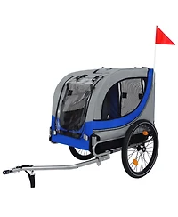 Aostirmotor Large Folding Bike Trailer for Dogs – 120LB Capacity, All-Terrain Pet Carrier