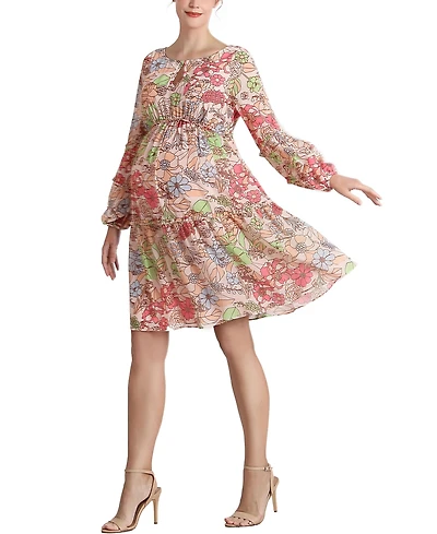 kimi + kai Women's Piper Chiffon Maternity Dress