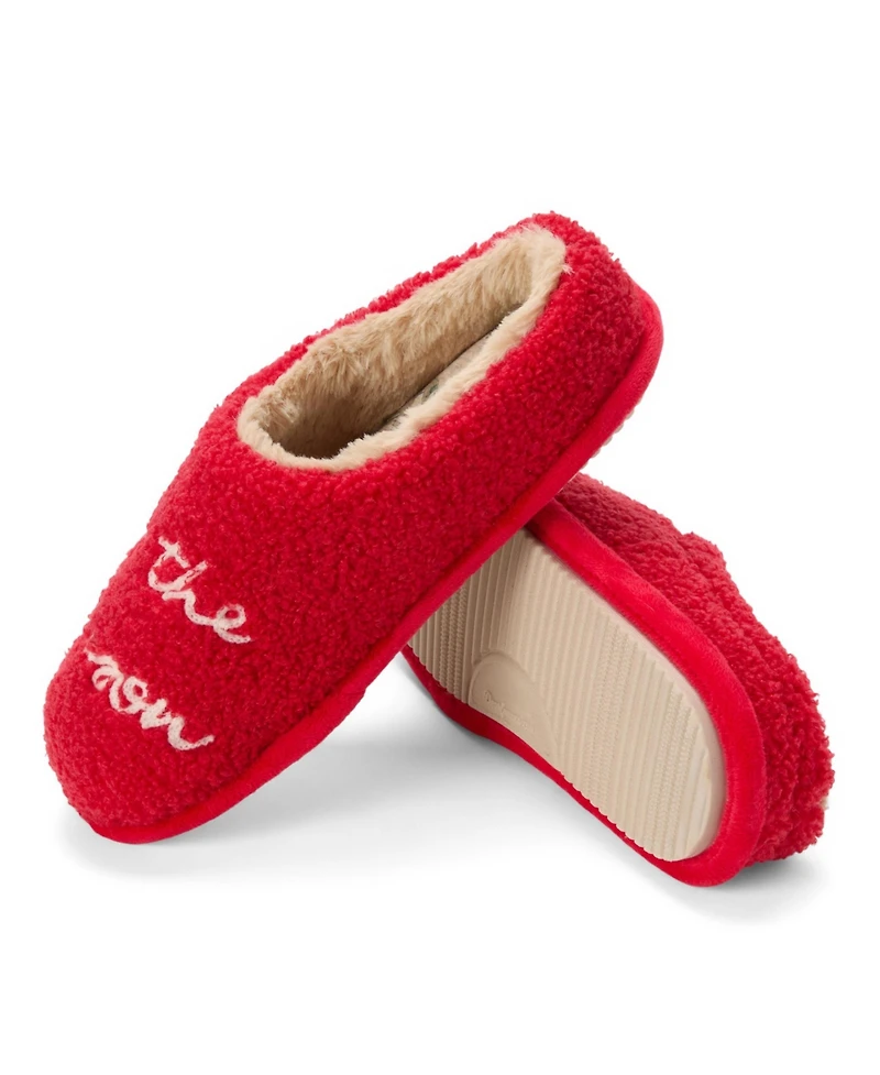Dearfoams Women's Holiday Novelty Red Bows Clog Slipper