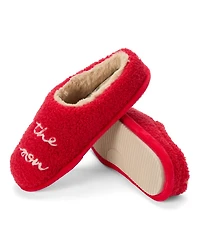 Dearfoams Women's Holiday Novelty Red Bows Clog Slipper