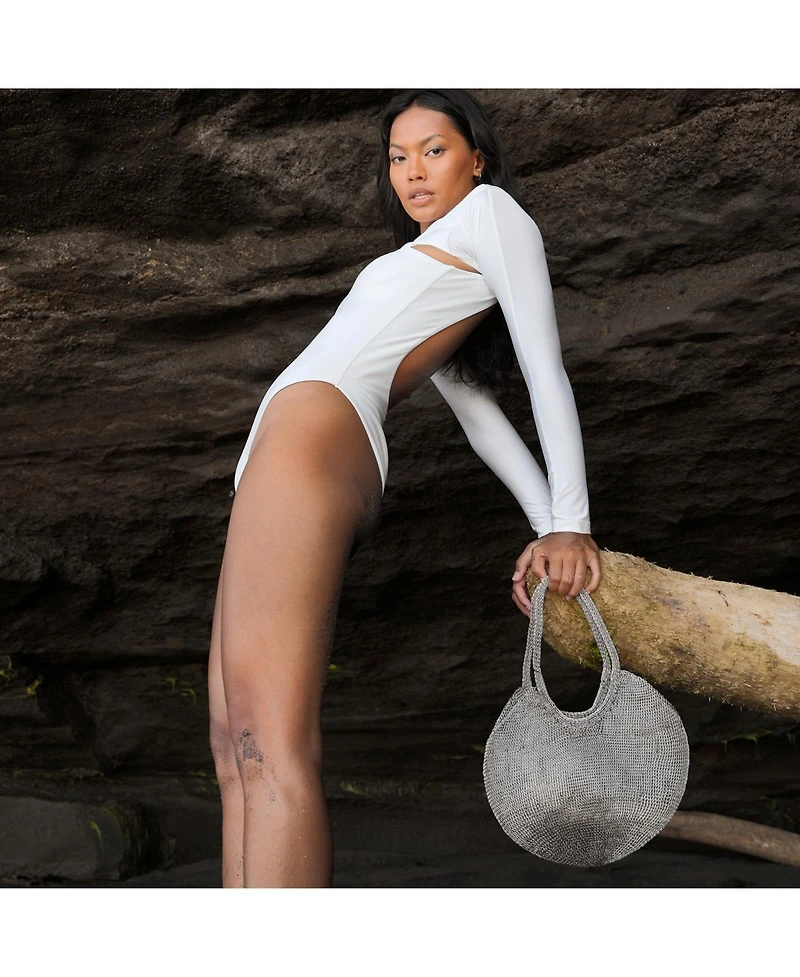 Brunna.co Sol Mesh Wire Tote Bag in Silver