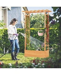 Gymax Raised Garden Bed Vertical Plant Container for Vine Climbing Plant Flower