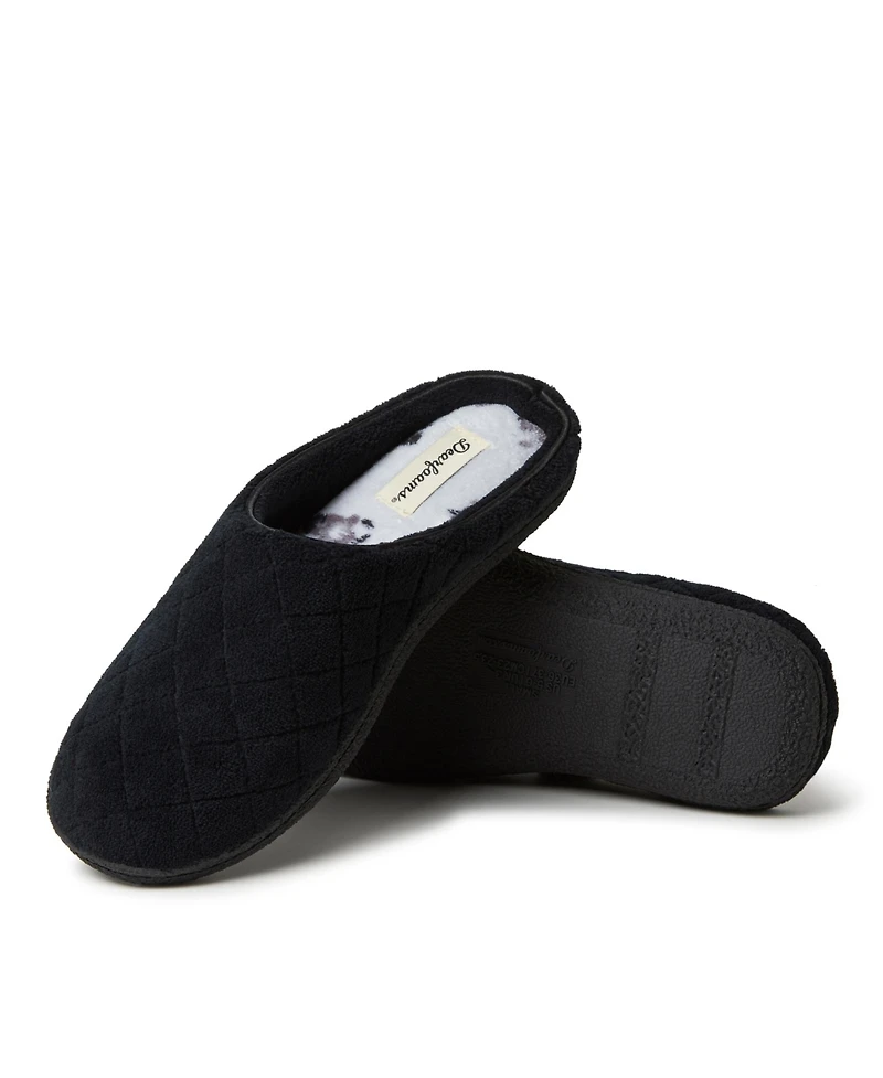 Dearfoams Women's Leslie Quilted Microfiber Terry Memory Foam Clog House Slipper