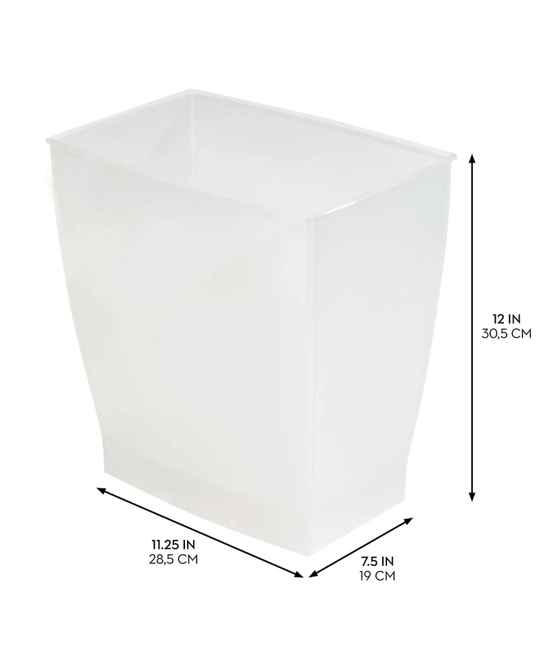 mDesign Small Rectangular Bathroom Trash Cans - Set of 4 - Frost - Made in Usa