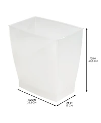 mDesign Small Rectangular Bathroom Trash Cans - Set of 4 - Frost - Made in Usa