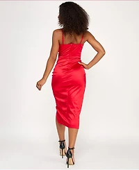 Emerald Sundae Juniors' Cowl Neck Sleeveless Midi Dress