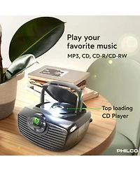 Philco Boombox Portable Cd Player with Bluetooth, Usb Playback and Cd Player is Compatible with MP3/Wma/Cd-r/Cd-rw CDs, Auxiliary Input, Stereo Sound