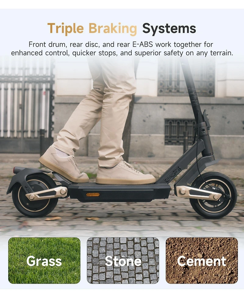 Navee ST3 Electric Scooter w/46.6 miles Max Operating Range & 24.9 mph Max Speed