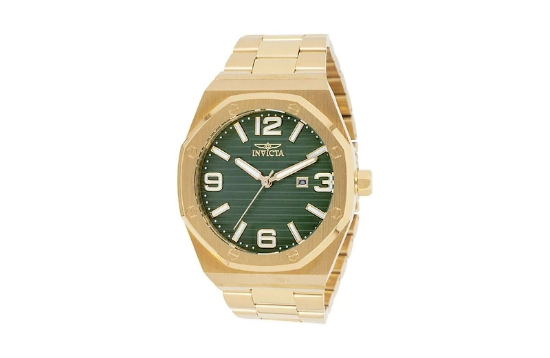 Invicta Men's Huracan Quartz 3 Hand Green Dial Watch