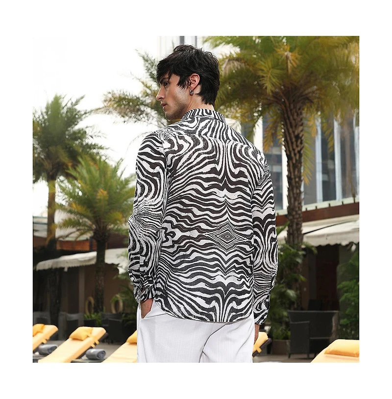 Campus Sutra Men's Zebra-Kaleidoscopic Shirt