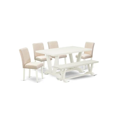East West Furniture 6-Pc Kitchen Dining Room Set