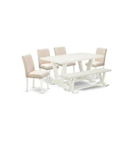 East West Furniture 6-Pc Kitchen Dining Room Set