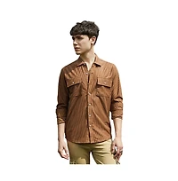 Campus Sutra Men's Solid Ribbed Utility Shirt