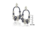 Suzy Levian Sterling Silver Sapphire Multi-circle Earrings