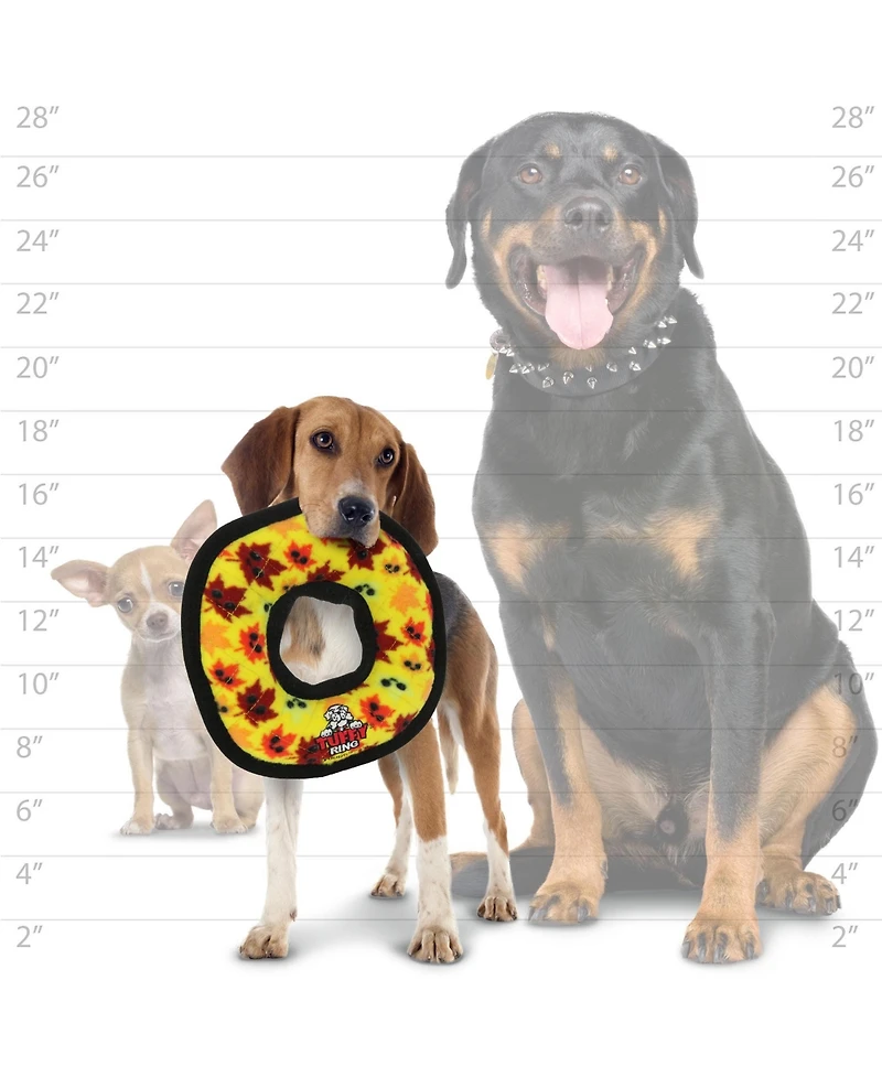 Tuffy Holiday Medium Ring Leaves, Dog Toy