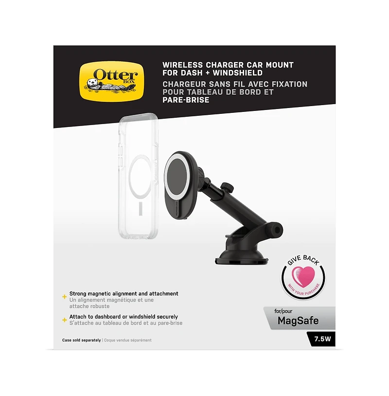 OtterBox Wireless Charger Dash / Windshield Mount for MagSafe-Black
