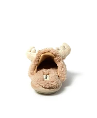Dearfoams Women's Shay Holiday Christmas Reindeer Scuff Slipper