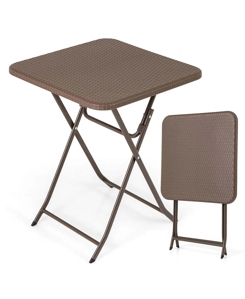 23.5" Square Folding Table Indoor Outdoor Foldable Plastic Table